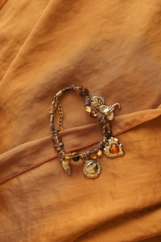 Bracelet Brown Pearl Heart