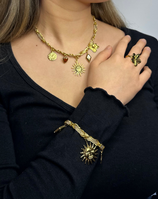 Ensemble Collier & Bracelet Golden Energy