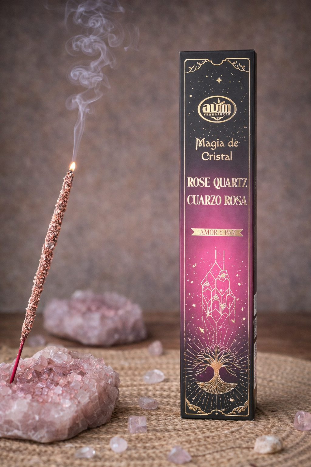 Encens en Cristal - Quartz Rose