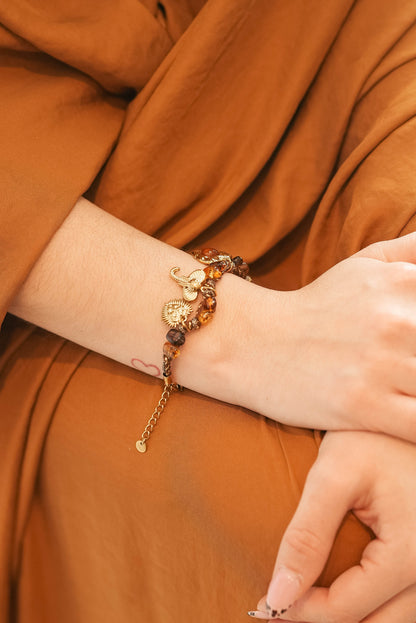 Bracelet Brown Pearl Heart