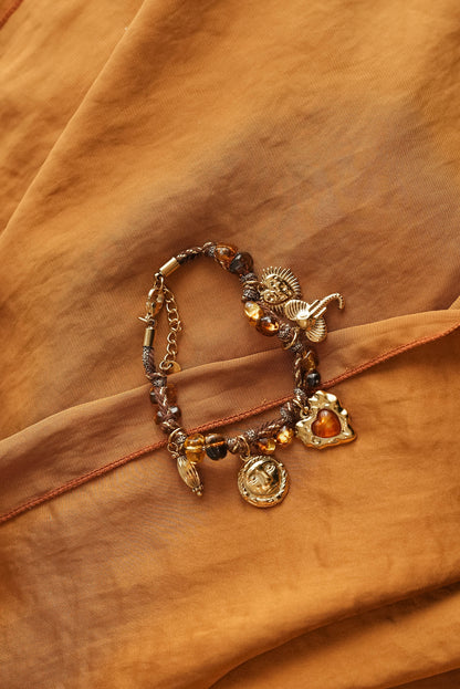Bracelet Brown Pearl Heart